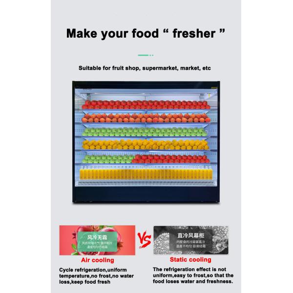 Supermarket Fridge Multi Deck Open Chiller for Display Fruit Vegetable