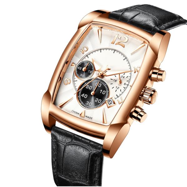 45mm Alloy Shell Mechanical Movement Wine Barrel Men'S Automatic Watch Leather Strap