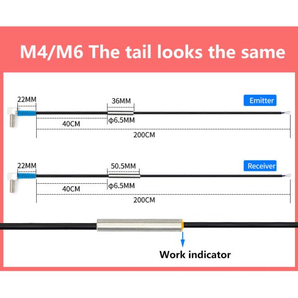LUOSHIDA Small Through Beam Laser Sensor Elbow / Bend 90 Degree