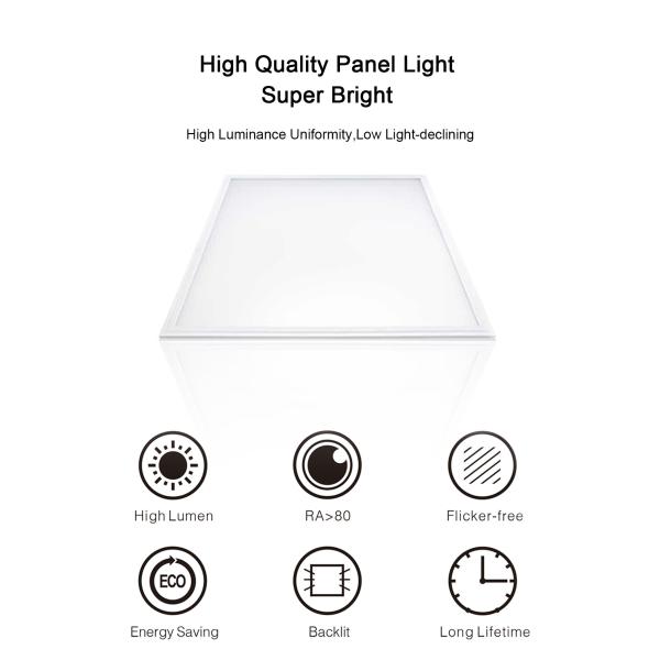 Alum + PS Backlit LED Panel Light 600 X 600 , 36W SMD Recessed LED Ceiling Light