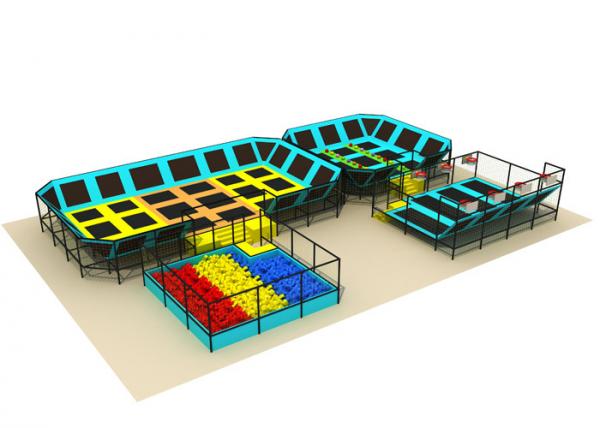 Quality Mixed Designs Toddler Indoor Trampoline Park Customized Size 124CBM Volume for sale