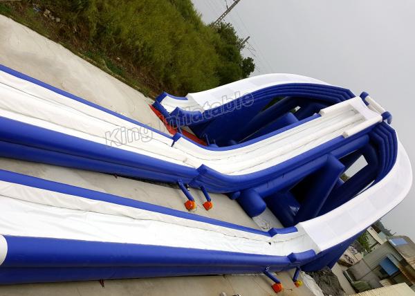 Quality 15m High Blue Outdoor Giant long Inflatable Water Slide blow out Trippo Slide for sale