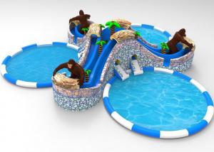 Wholesale Orangutan Pool Water Slide Bounce House , Water Park Large Inflatable Water Slides from china suppliers