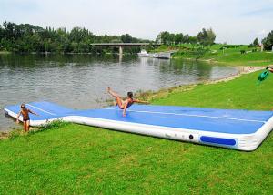 Wholesale Long Blue Smooth Rubber Air Tight Yoga Mat , Floating Inflatable Air Track For Water from china suppliers