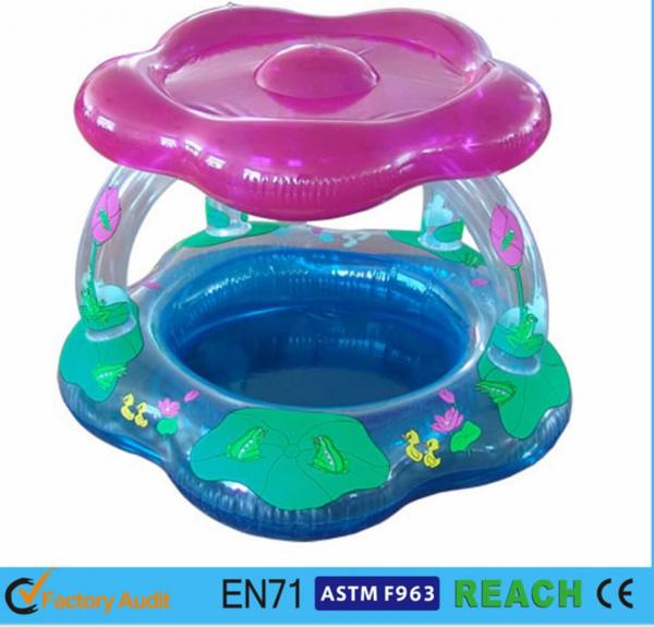 Quality Sun Shade Type Inflatable Swimming Pool Toddler PVC Pool With Blue Print for sale