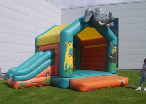 China Elephant Inflatable Combo Jungle Bouncy Castle Slide Hire For Play Park on sale