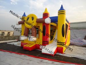 Wholesale Happy face inflatable bouncer trampoline   Inflatable halloween  Moonwalk combo bouncy castle from china suppliers