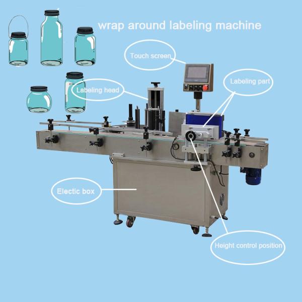 YIMU Self Adhesive Double Side Labeling Machine For Wine Oil Glass Bottle 700W