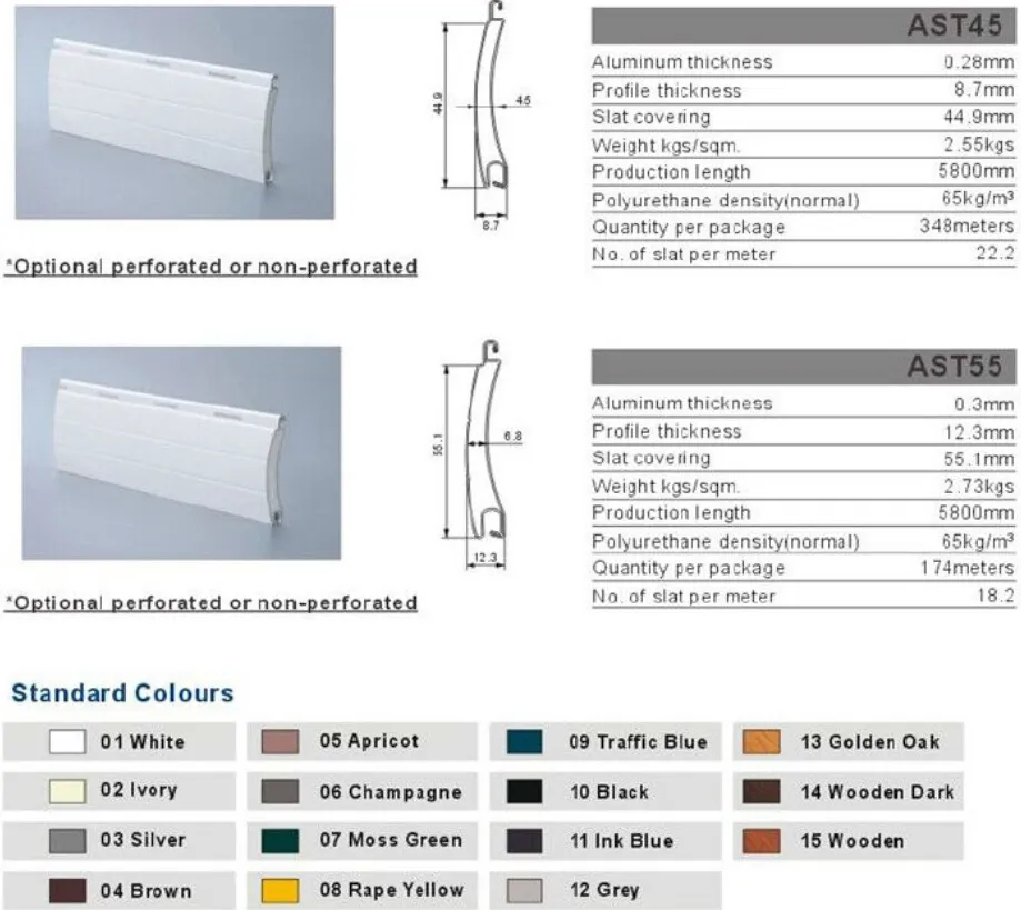 Automatic Electric Aluminum Roller Shutter Window SA55 0.3mm