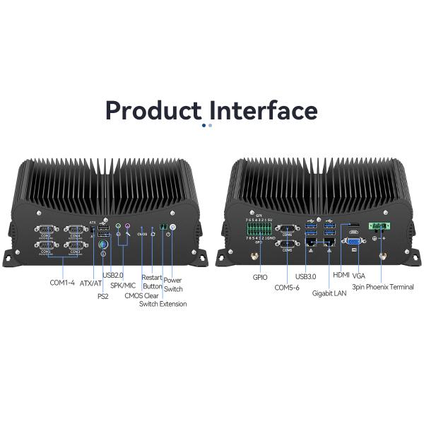 Intel Core i5 Series Processors Fanless Industrial PC With Dual LAN 6 COM DDR4 RAM