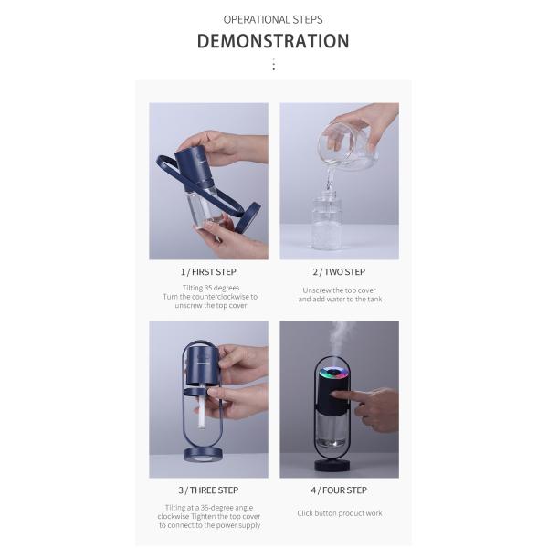 Mini Electric Aroma Diffuser Ultrasonic Air Humidifier USB Portable Color Changing