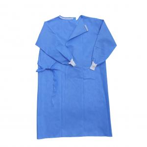 Wholesale Waterproof Surgical Blue Isolation Gown , SMS PP PE Disposable Hazmat Suit from china suppliers