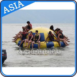 Hot Welding Yellow 12 Person Inflatable Disco Boat For Towable Water Games