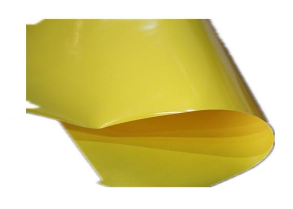 Quality Dustproof 0.52mm Glossy PVC Tarp , Yellow Color Uv Resistant Tarpaulin for sale