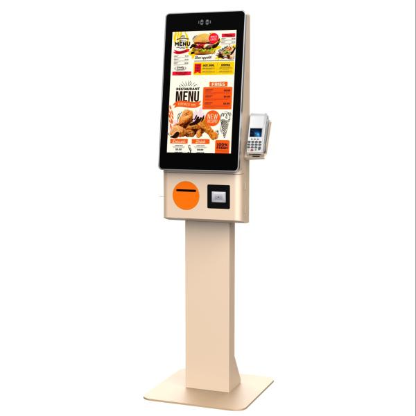 Quality Fast Food & Restaurant Self Ordering Kiosk 23.8 Inch Touch Display 80mm Thermal Printer QR Scanner for sale