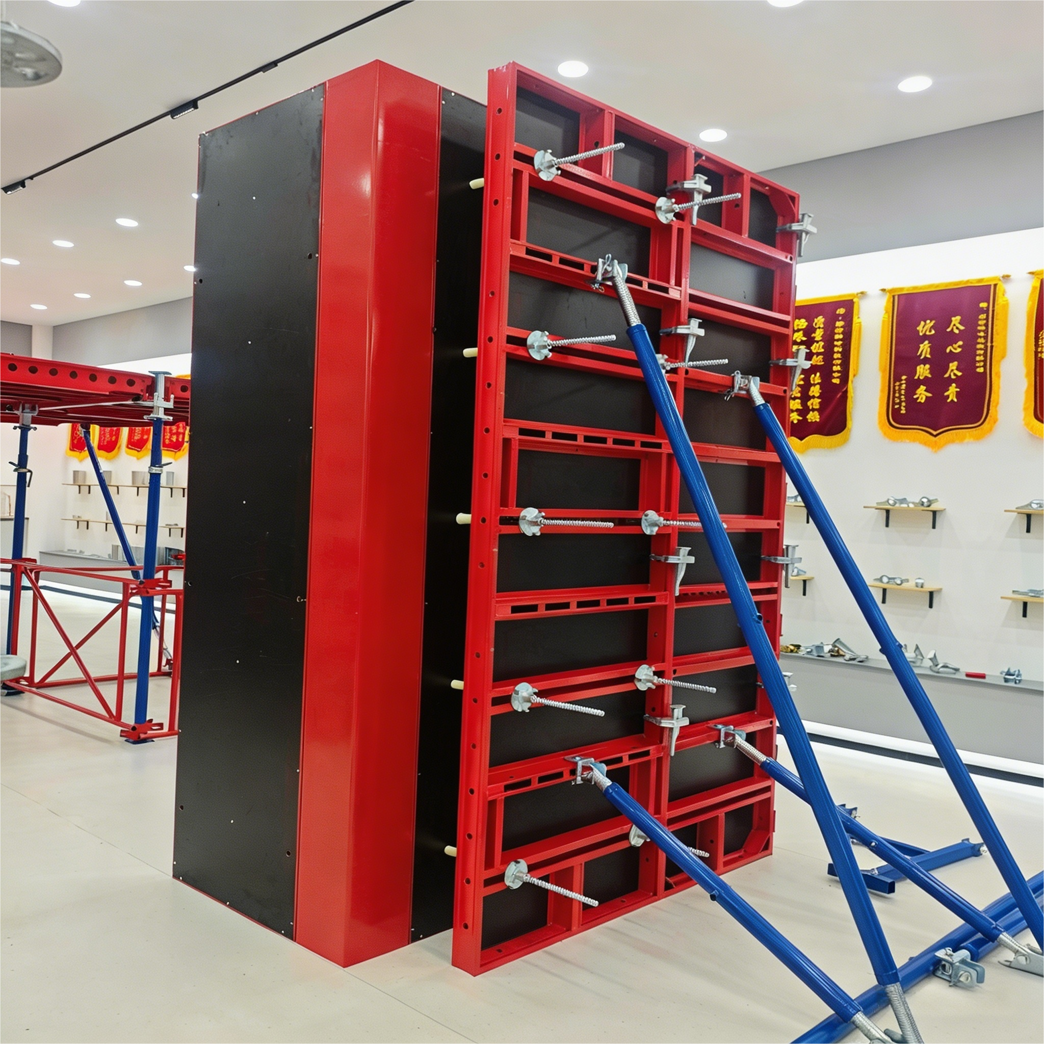 Customized Climbing Formwork Adjustable Size Steel Column Formwork Red For High Speed Vertical Construction