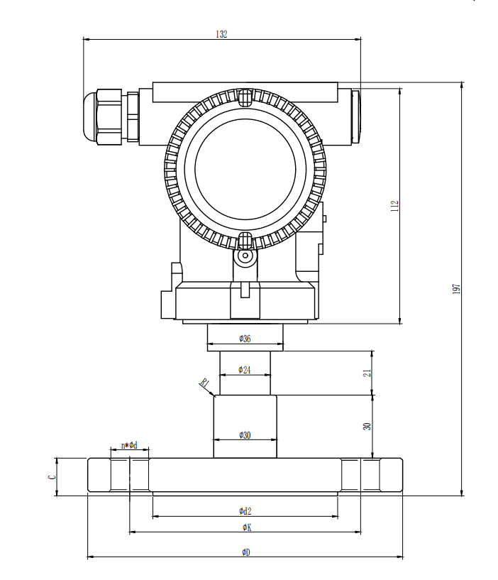 Direct Mounted Single Pressure Transmitter Flange Connection FD3051SLA/LG