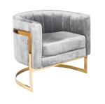 Home furniture Grey velvet Curved Event Furniture Rental Golden Stainless Steel