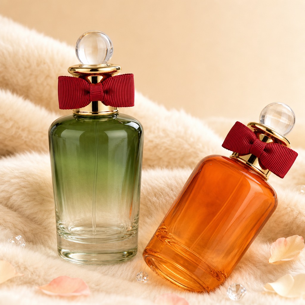 100ml Perfume Bottles Cylinder Glass Empty Spray Crimp Neck Round Cap