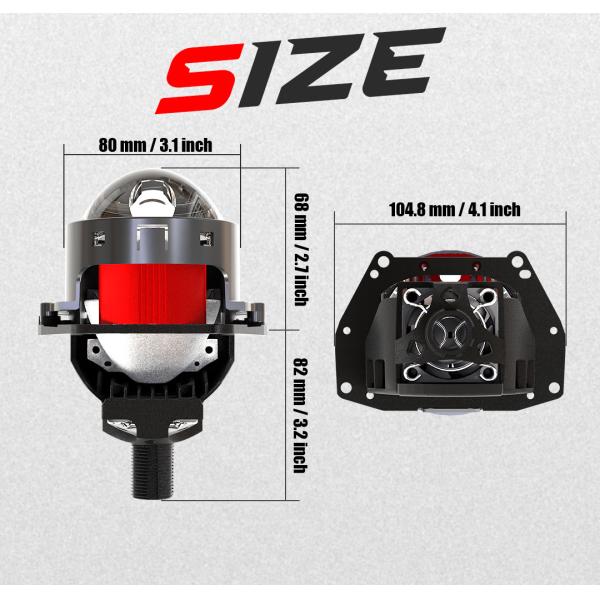 70W Bi LED Projector Lens With Direct Shot Turning Assistant Dual Reflector Bowl double Cores