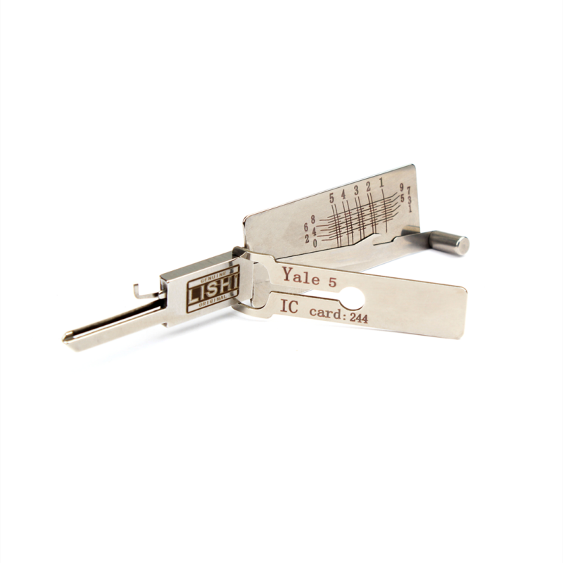 New 2-in-1 LISHI Stainless Steel Silver Decoder Lock Picks Locksmith Tools Including Y1 Y5 Y5B Y6 Y6B Blank Keys