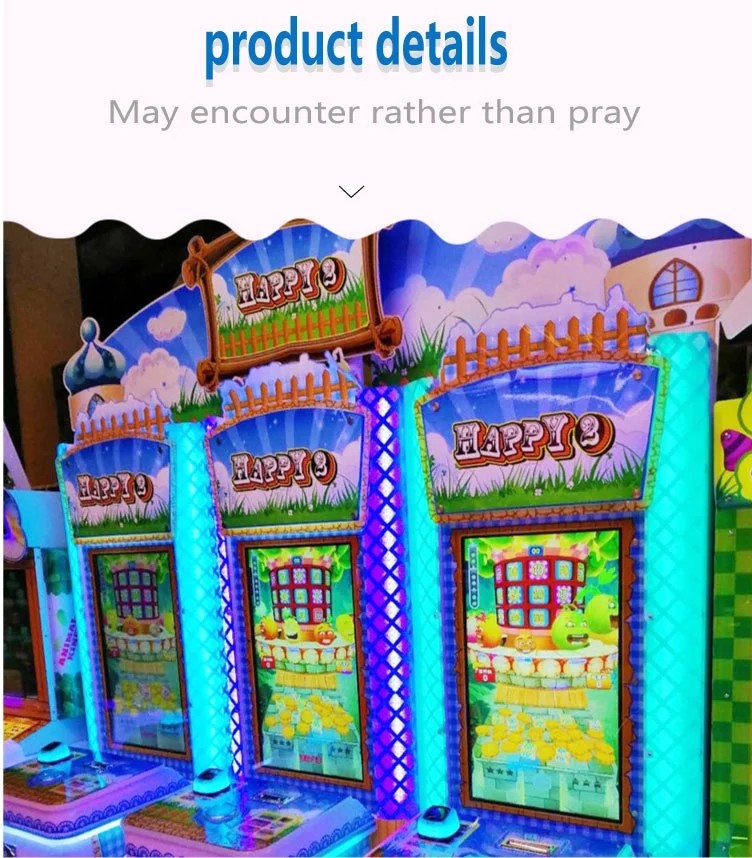 3 Players Redemption Arcade Machines Adjustable Difficulty Happy Fruits Coin Ticket Lottery Dispenser Video Game Machine