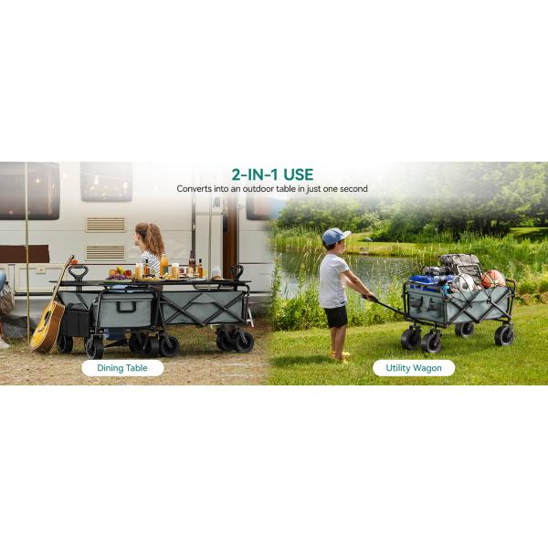 Folding Garden Cart’S Telescoping Adjustable Handle Locks And Extends Allows Effortless Transport