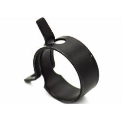 China 25mm Diameter Black Plated Single Ear Stepless Hose Clamps for sale