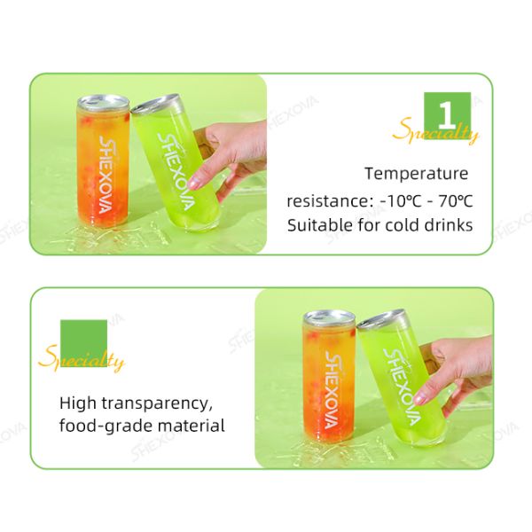 Disposable Transparent Plastic Bubble Tea Pet Cans With Easy Open Lid