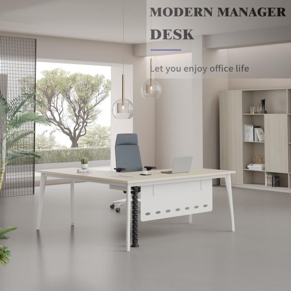 Contemporary Assembly Required Home Office Computer Desk with Cable Management System