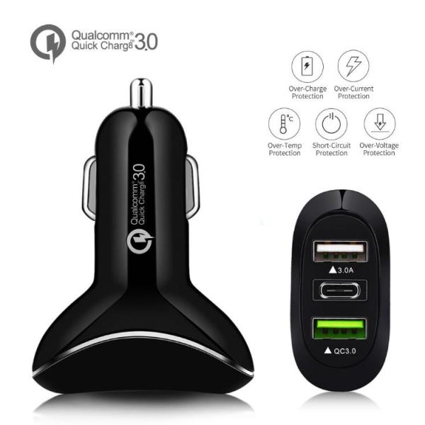 3 Ports Fast Charging Car Adapter