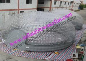 Wholesale Two 8m Combined Inflatable Bubble Tent , Event Clear Gray PVC Dome Tent from china suppliers