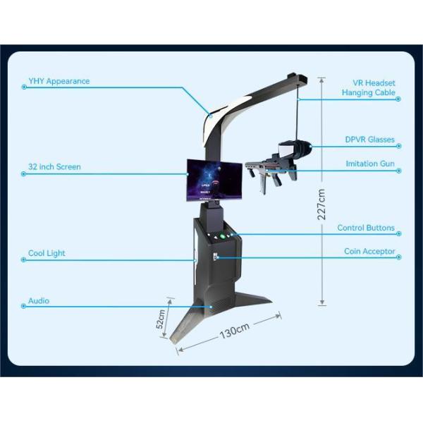 Self-service Arcade Games 9d Vr Shooting Machine With 32" Narrow Bezel Monitor