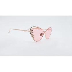 China Fashion Cateye Sunglasses metal rims One Piece Style Shades Colorful lens UV 400 for sale