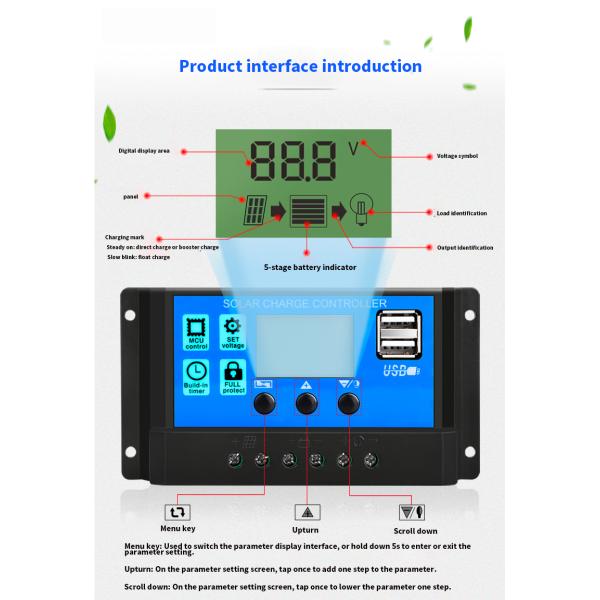 30A Solar Charge Controller Automatic Charge And Discharge Universal 30A12v24 Street Lamp Solar Pv Charge Controller