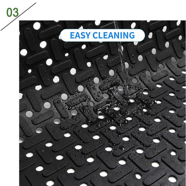 Commercial Rubber Mat With Drainage Holes Kitchen Dog Bone Mat With Bevel Edge