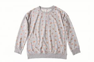 Wholesale Rose Gold Foil Print Round Neck Quilted Pullover Sweater For Women from china suppliers