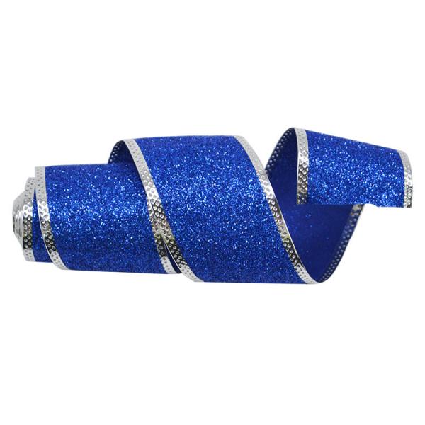 Sequin Ribbon Merry Christmas 5CM Bowknot For Christmas Decoration Metallic Wired Edge Ribbon