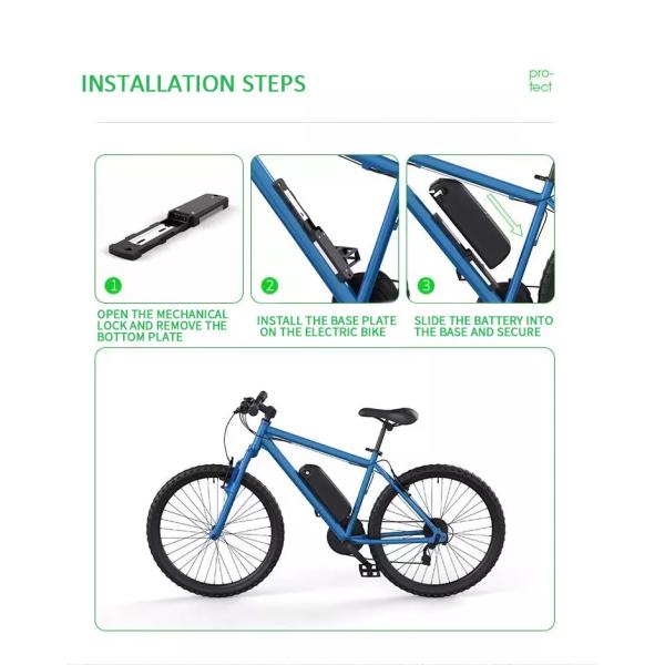 Rechargeable Lithium Electric E Bike Battery Ultraportable Multiscene