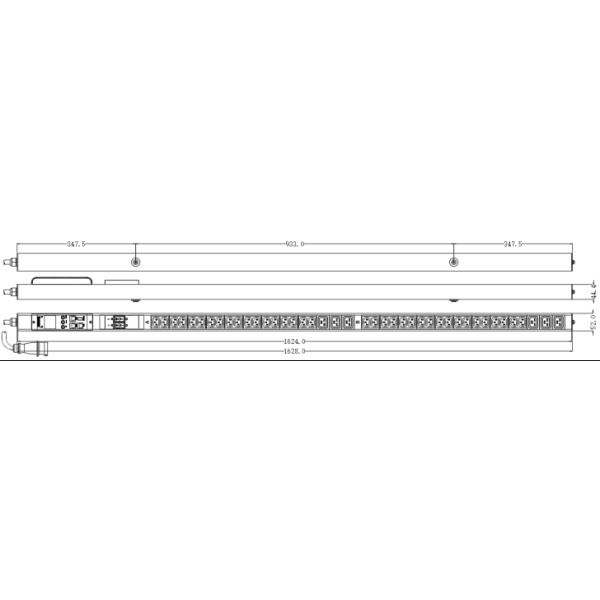 32A 200-240V AC Power Distribution Unit Vertical Reverse Rack Mount PDU C13/C19