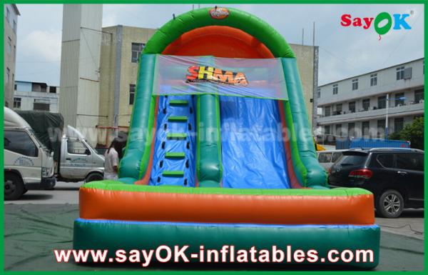 Commercial Inflatable Slide 9.5*7.5*6.5m Colorful Inflatable Bouncer Slide With Climbing Wall For Amusement Park