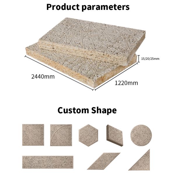 Customized Wood Wool Acoustic Wall Panel Durable Acoustic Ceiling Panel for Studio