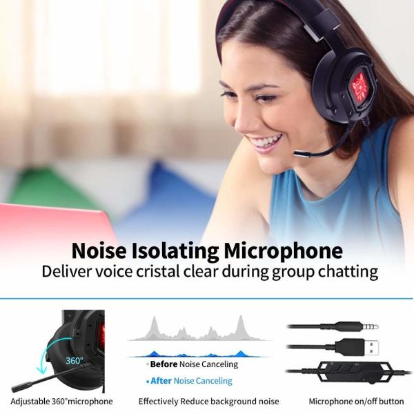 On Cord Control Onikuma K3 117dB 2.2m Wired Gaming Headset