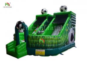 China Green Football Childrens Inflatable Bouncy Castle Jumping House Combo Slide For Party on sale