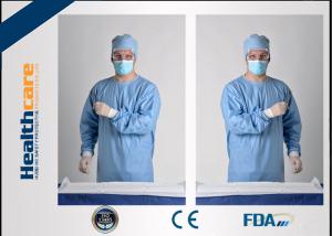 Blue Disposable Surgical Gowns Sterile Reinforced Knitted Wrists Gowns ISO CE FDA Approved