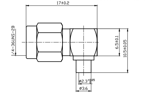 Gold Plated Brass SMA RF Connector with DC-6GHz Frequency Range and Right Angle Welded Design for RG405/086 Cable