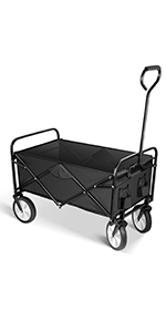 Folding Garden Cart’S Telescoping Adjustable Handle Locks And Extends Allows Effortless Transport