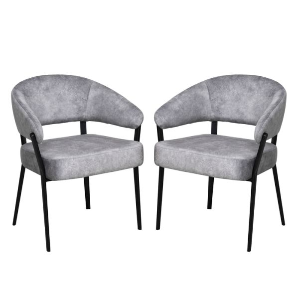 Modern Design Grey Upholstered Arm Chair With Accent Appearance And Low Back Dc-7553