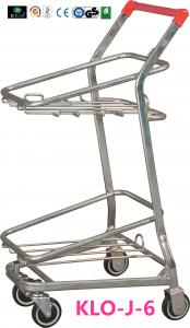 China American Style Metal Shopping Basket Trolley / Two Basket Shopping Cart 50KGS on sale