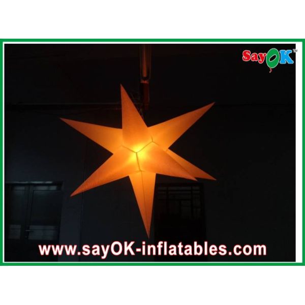 Wedding Party Inflatable Lighting Star 2m Diameter Nylon Cloth